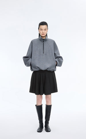 Skirt / JNBY Wool Blend A-Line Mini Skirt Black