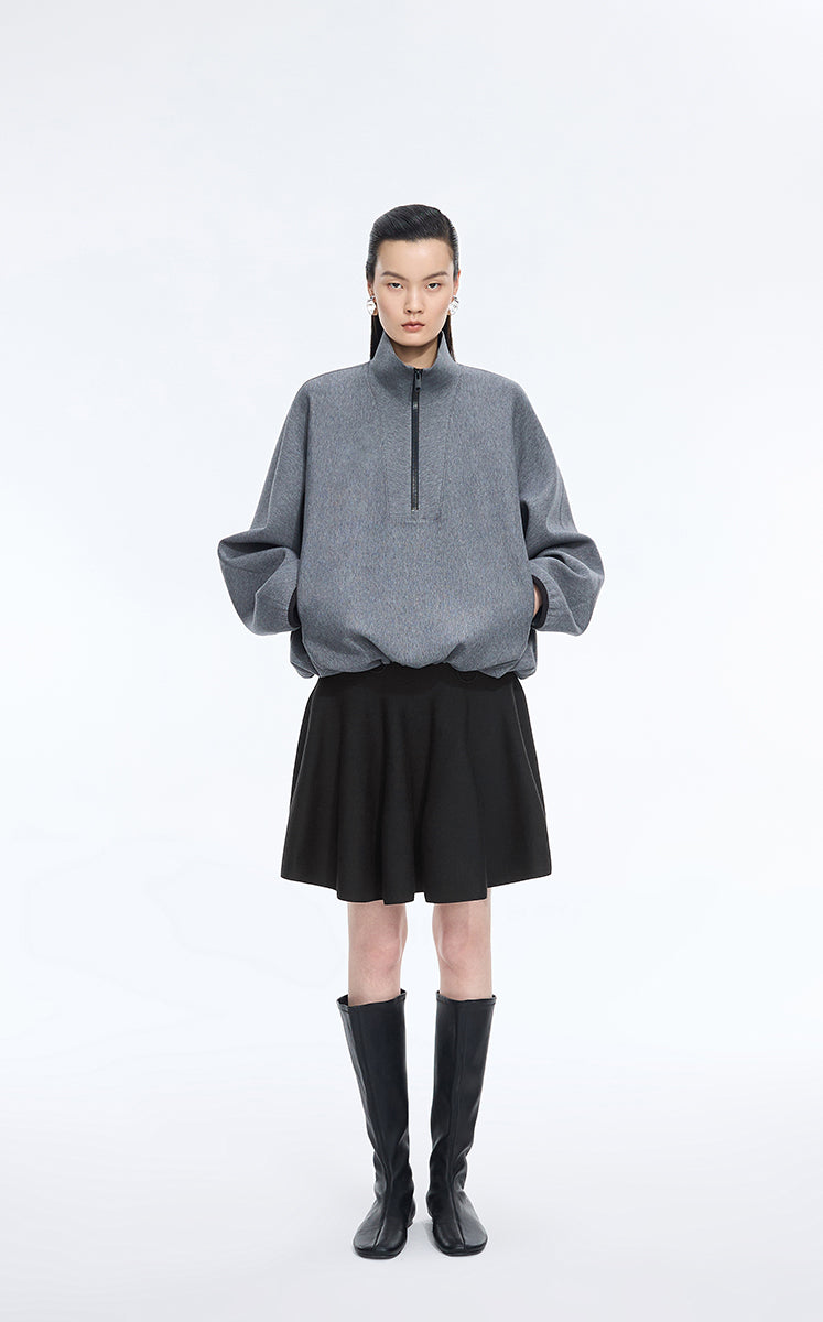 Skirt / JNBY Wool Blend A-Line Mini Skirt Black