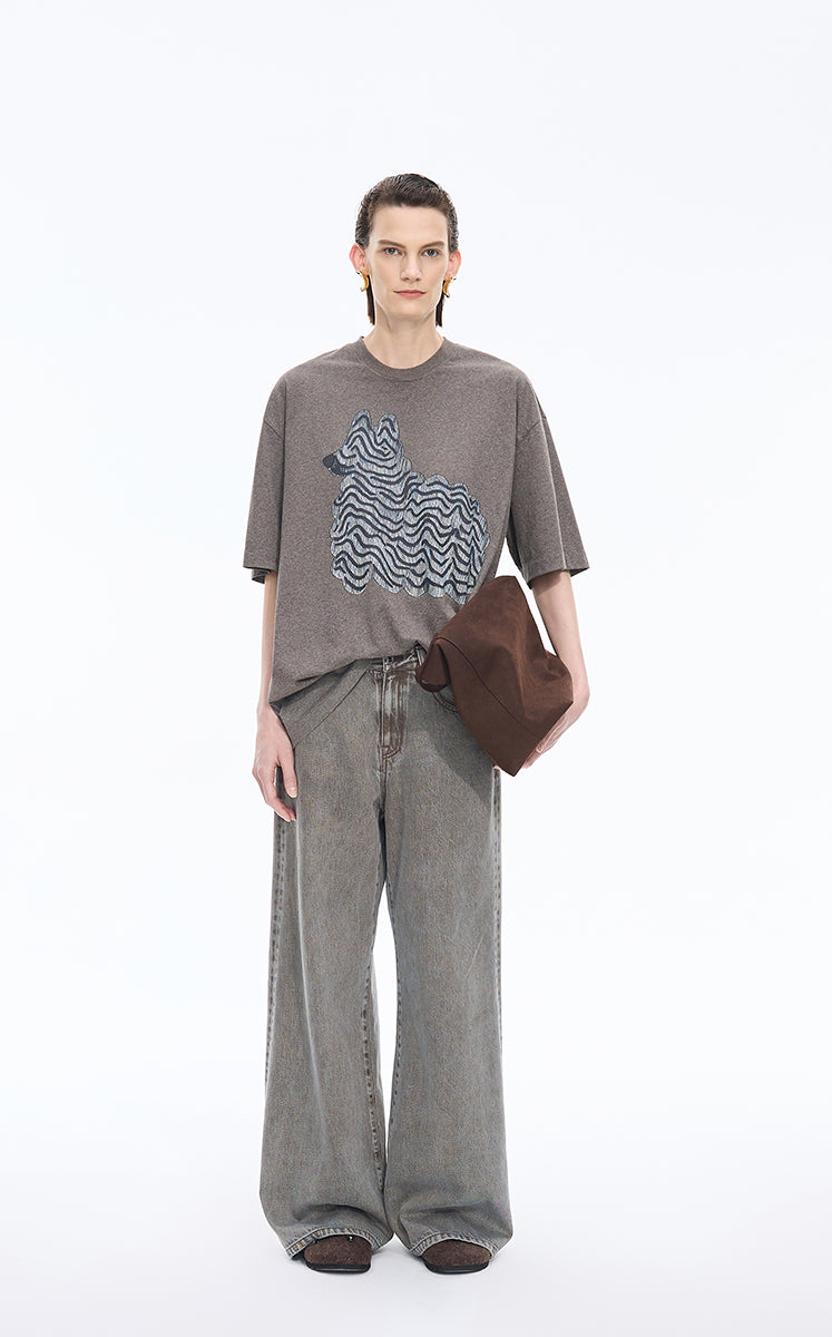 Pants / JNBY Wide-Leg Colored Jeans Blue Grey