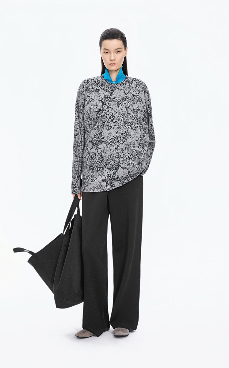 Pants / JNBY Wide-Leg Ribbed Blend Trousers