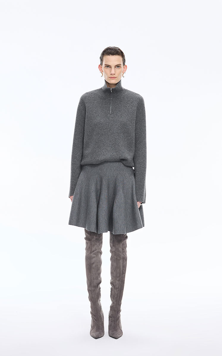 Sweater / JNBY Half-Zip Wool-Cashmere Blend Pullover Grey