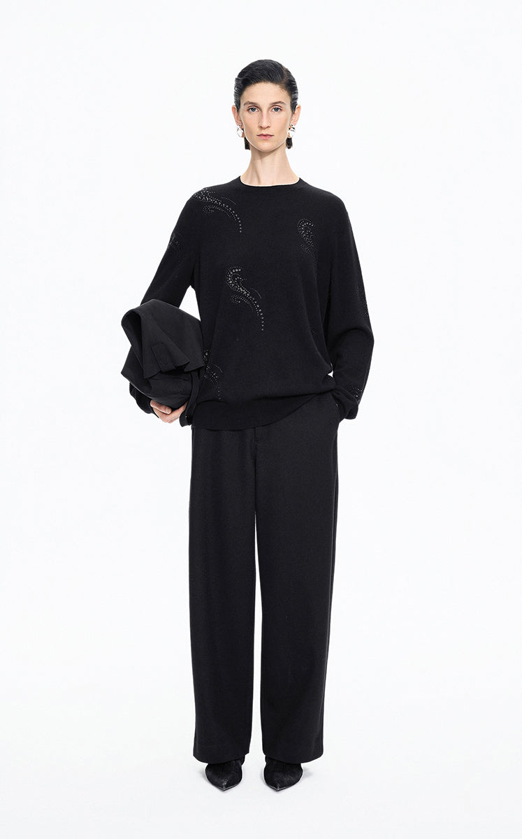 Pants / JNBY Wool-Blend Relaxed Tapered Trousers