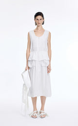 Dress / JNBY Cotton Blend A-Line Sleeveless Dress