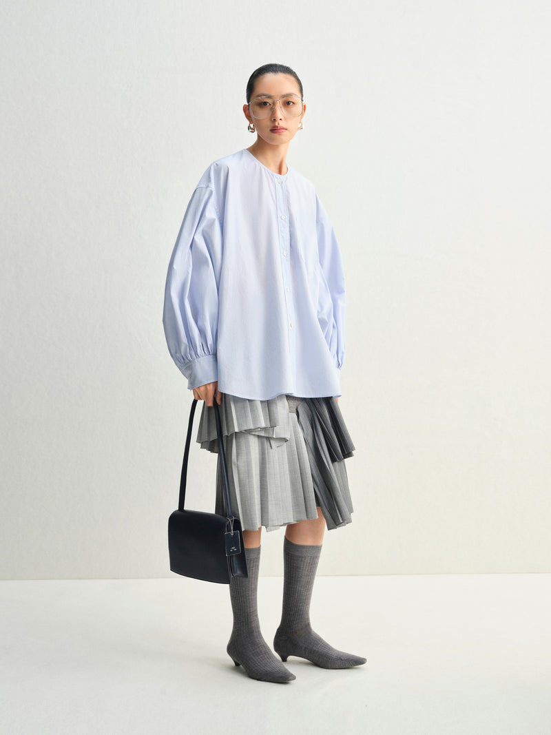 Shirt / JNBY Oversized Cotton Poplin Striped Blouse
