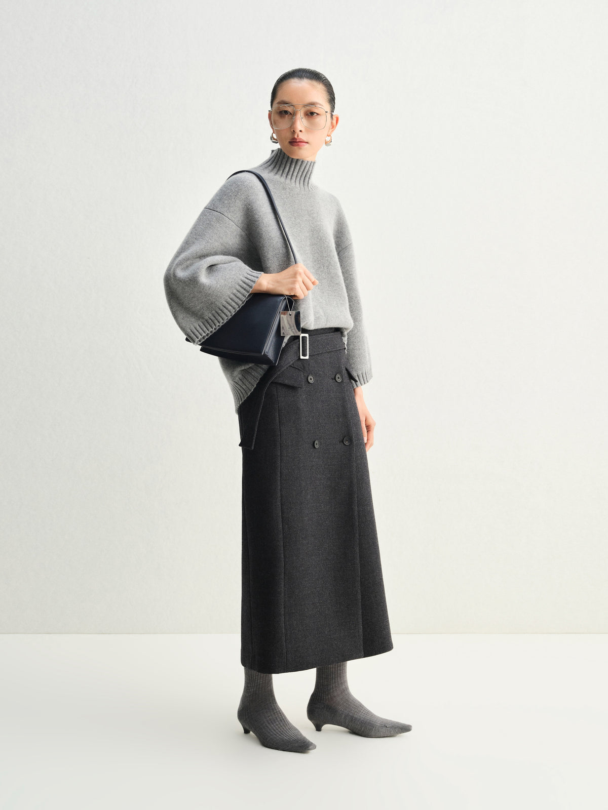 Sweater / JNBY Wool Cashmere Blend Short Sleeve Top