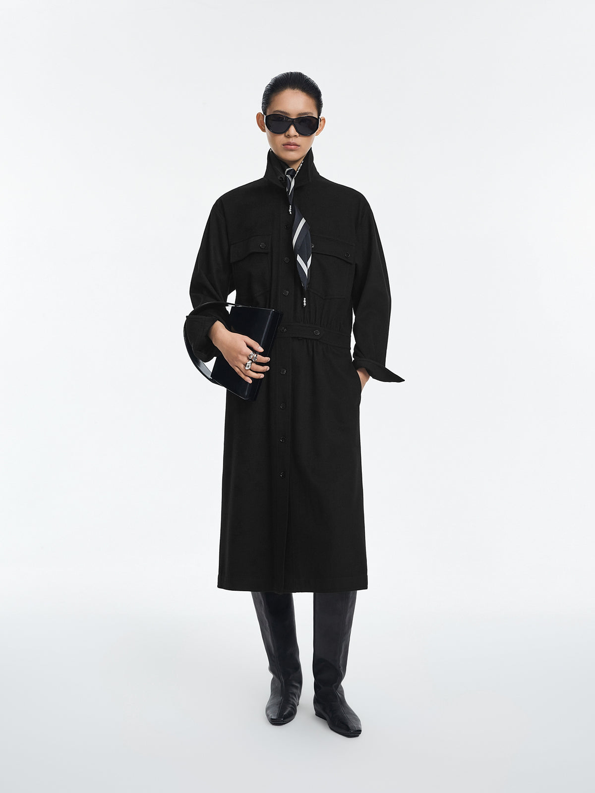 Dress / JNBY Wool Cashmere T-Silhouette Long Dress