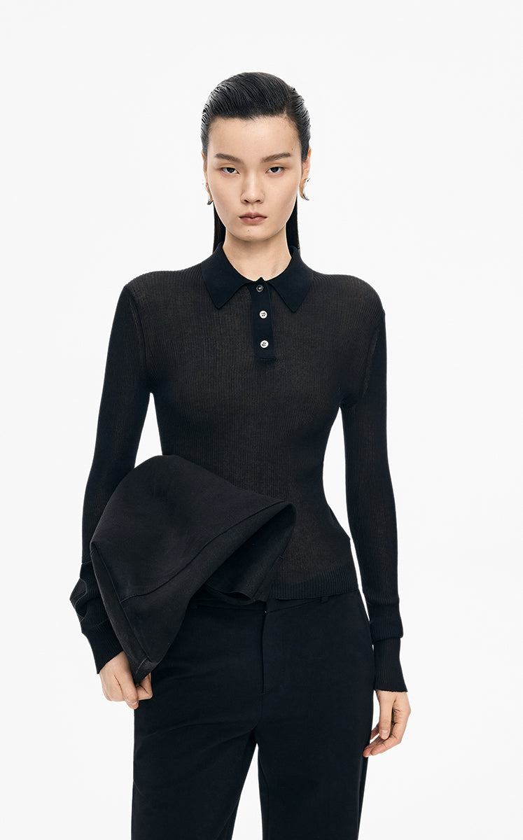 Sweater / JNBY Slim Fit Ultra-Thin Long Sleeve Pullover