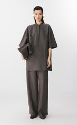Shirt / JNBY Oversized Linen Short Sleeve Top