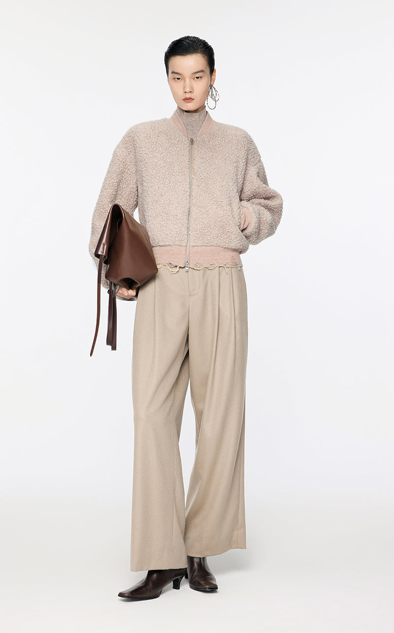 Coat / JNBY Wool-Blend Eco-Friendly Coat Khaki