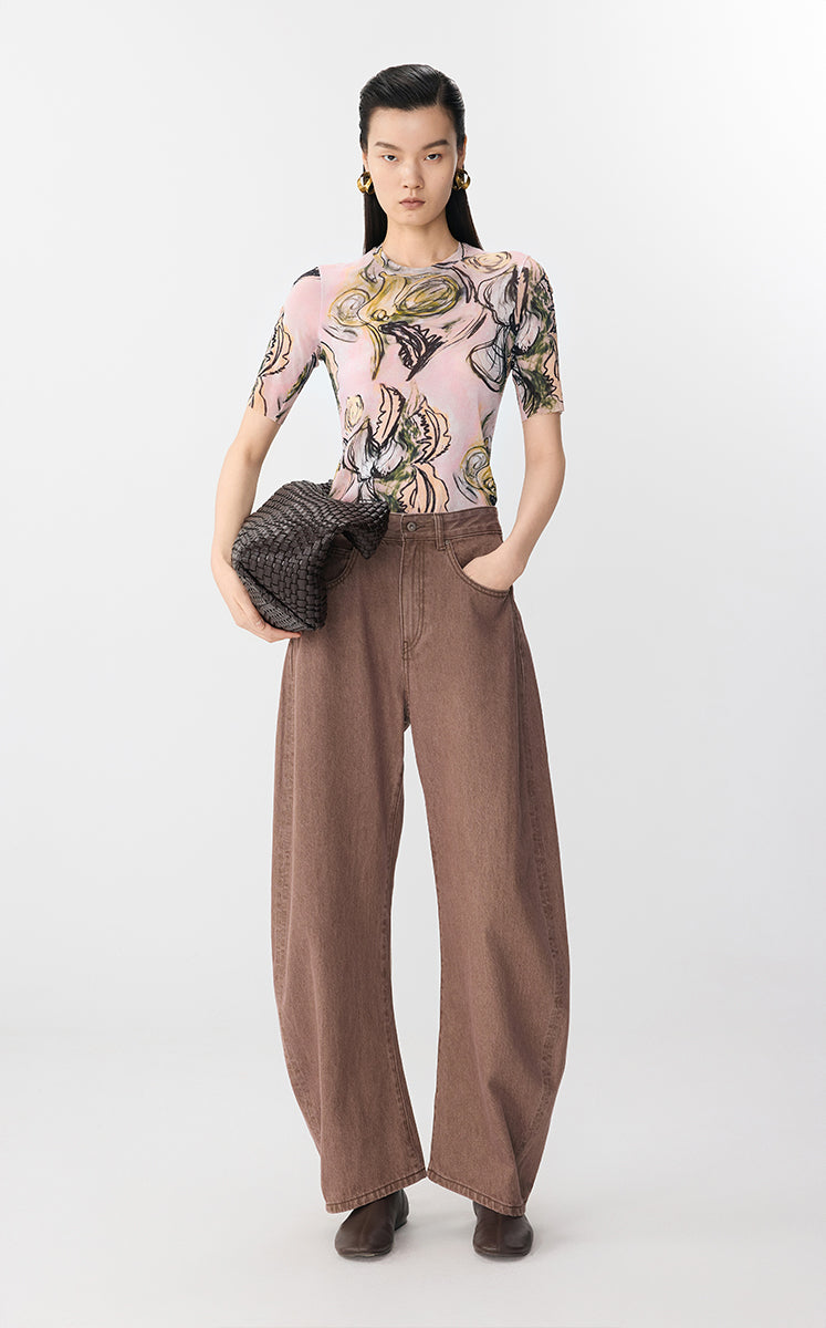 T-Shirt / JNBY Fitted Floral Art Tee Pink