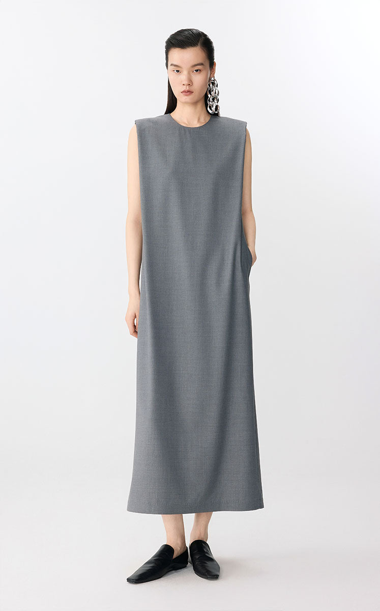 Dress / JNBY Light Formal Wool Shift Dress Grey
