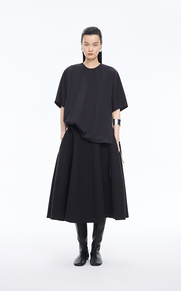 Shirt / JNBY Loose Cotton Poplin Short Sleeve Shirt Black