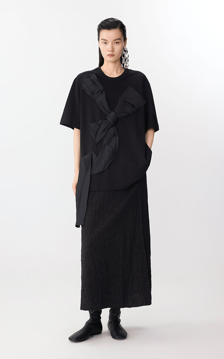 T-shirt / JNBY Cotton Bow Tee Black