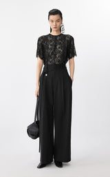 T-Shirt / JNBY Sheer Lace Loose Fit Tee