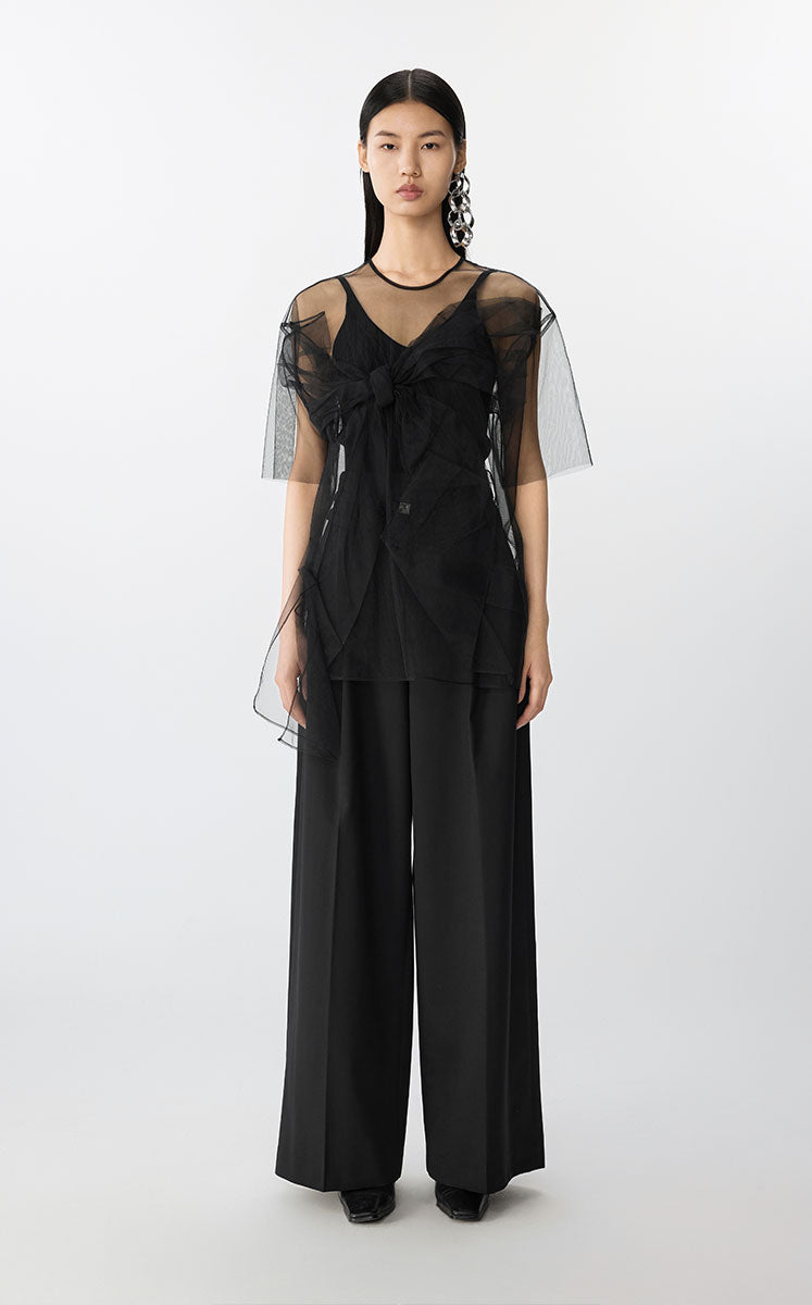 T-shirt / JNBY Mesh Butterfly Bow Tee Black