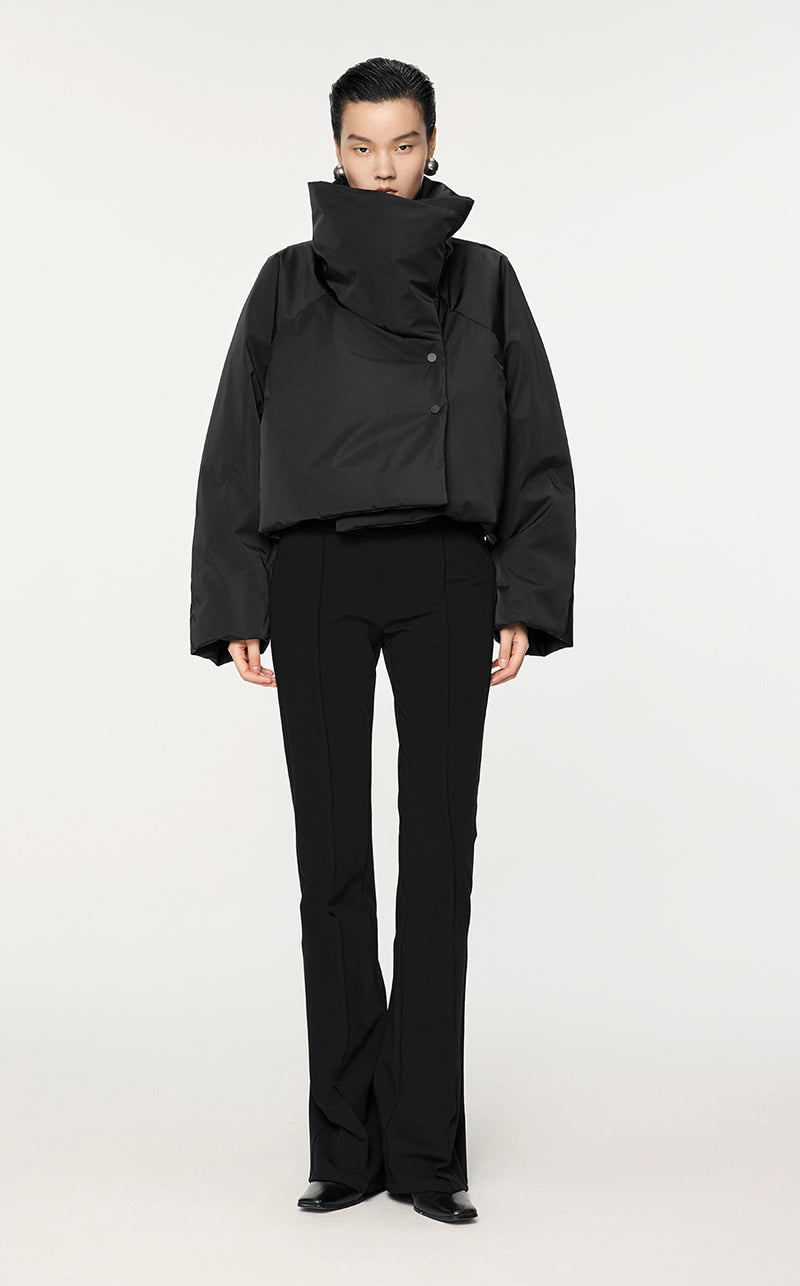 Coat / JNBY Luxe Satin Down Puffer Black