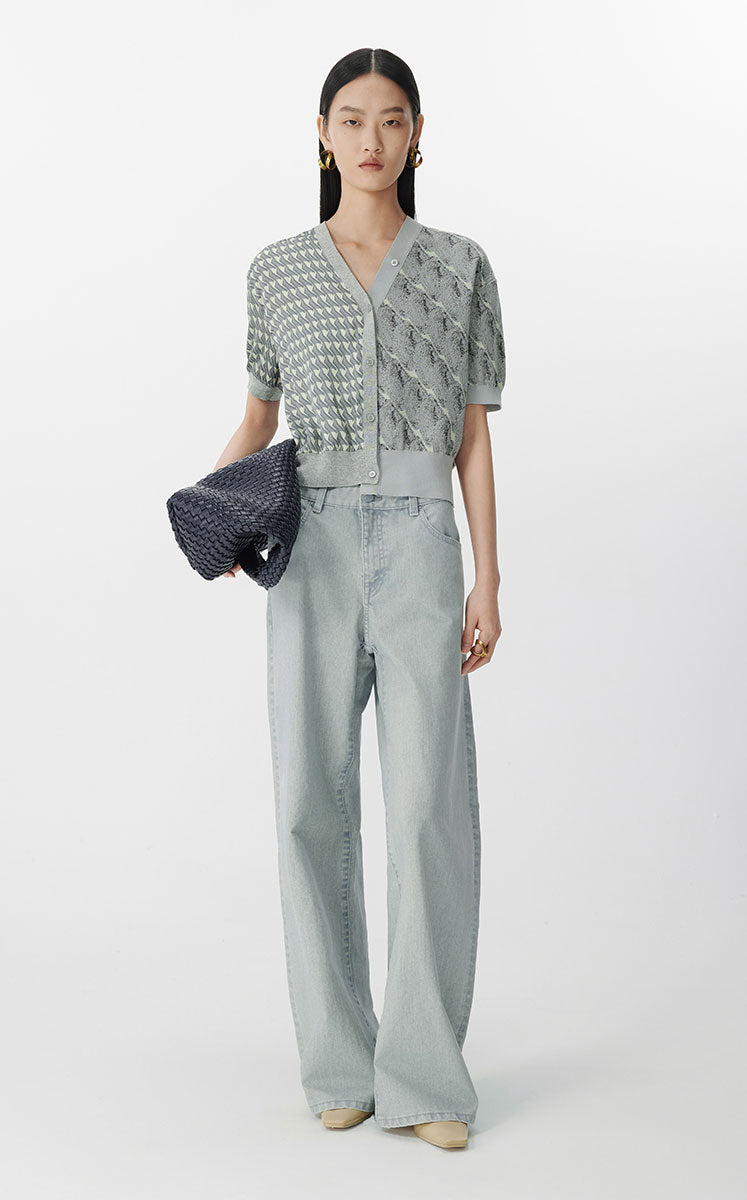 Shirt / JNBY Urban Print Short Sleeve Shirt Grey