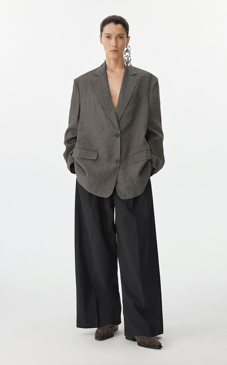 Blazer / JNBY Loose Linen Blazer Dark black