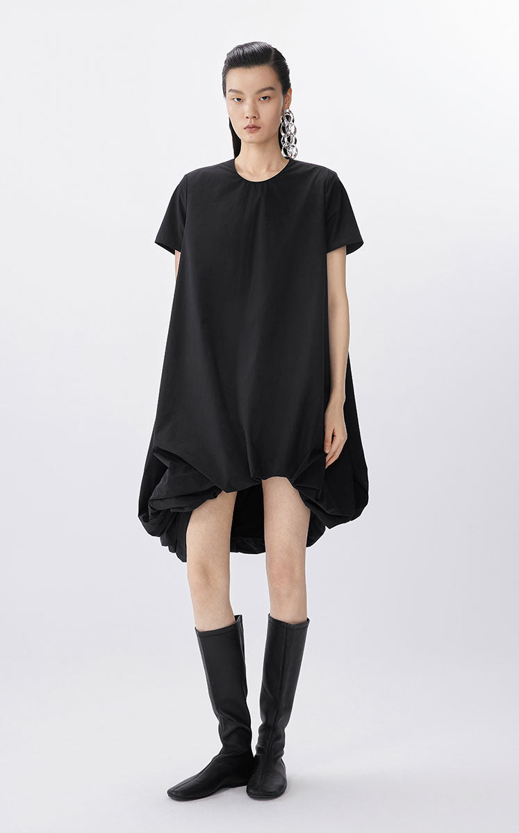Dress / JNBY A-Line Pleated Cotton Blend Dress Black