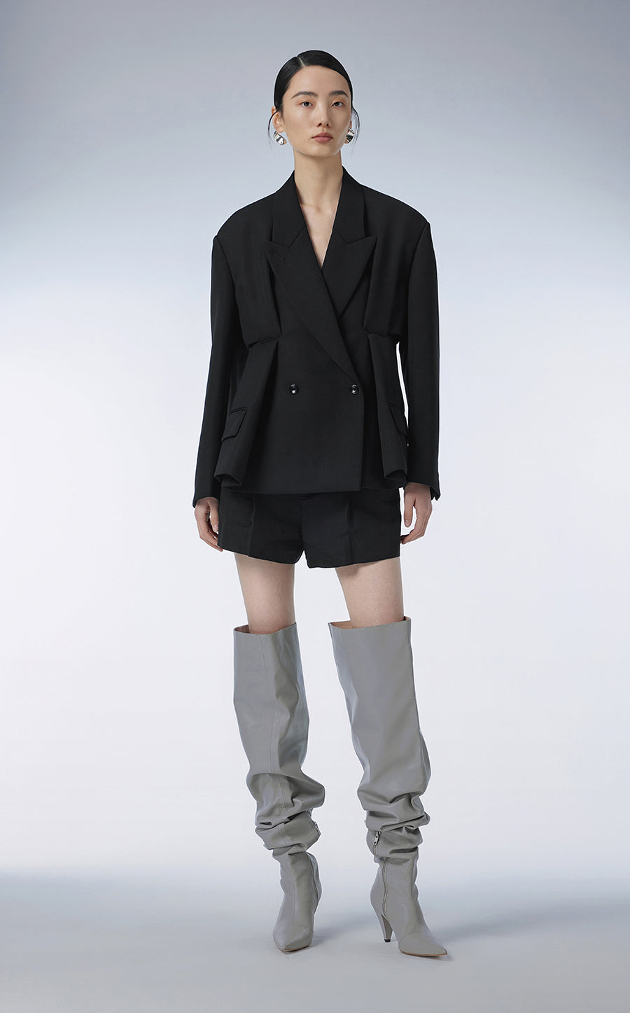 Blazer / JNBY Wool Blazer in Pleated-detail￡¨Spring 24￡?