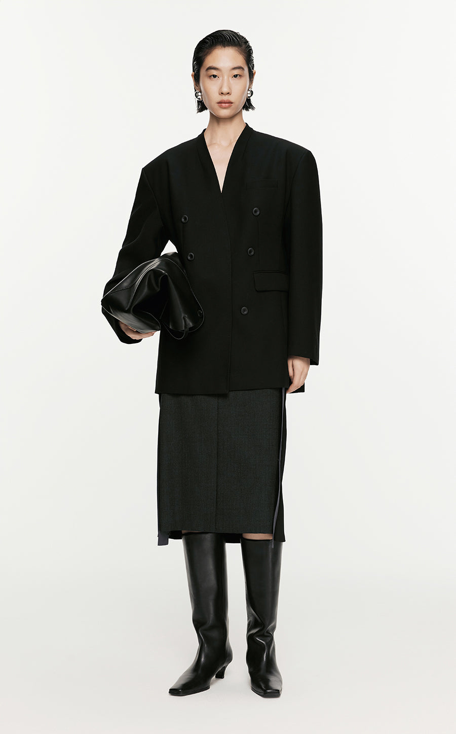 Skirt/JNBY H-line Knee-length Skirt Black