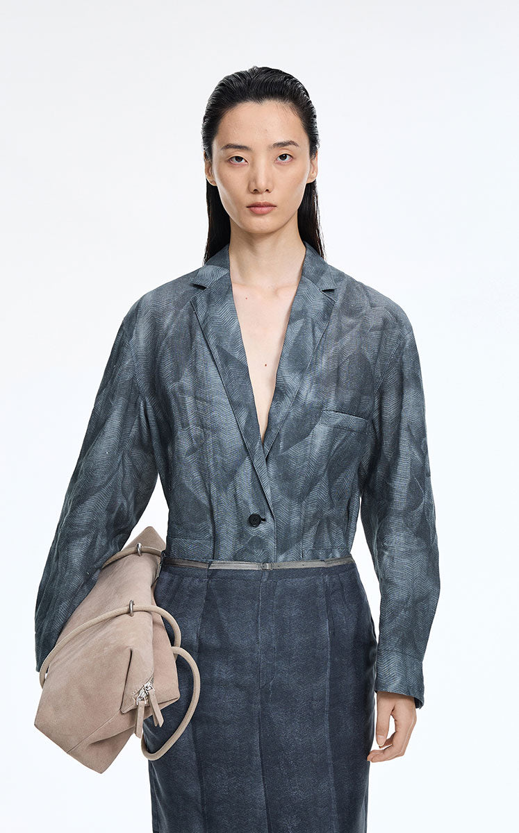Blazer / JNBY Herringbone Wrinkle Print Blazer
