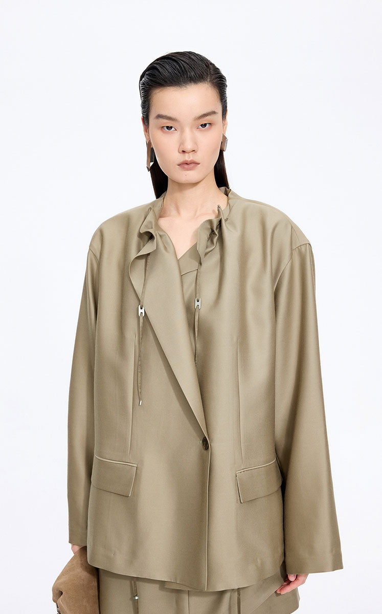 Blazer / JNBY Oversize Drawstring Collarless Blazer