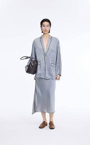 Blazer / JNBY Relaxed Polka Jacquard Cupro Blazer Grey