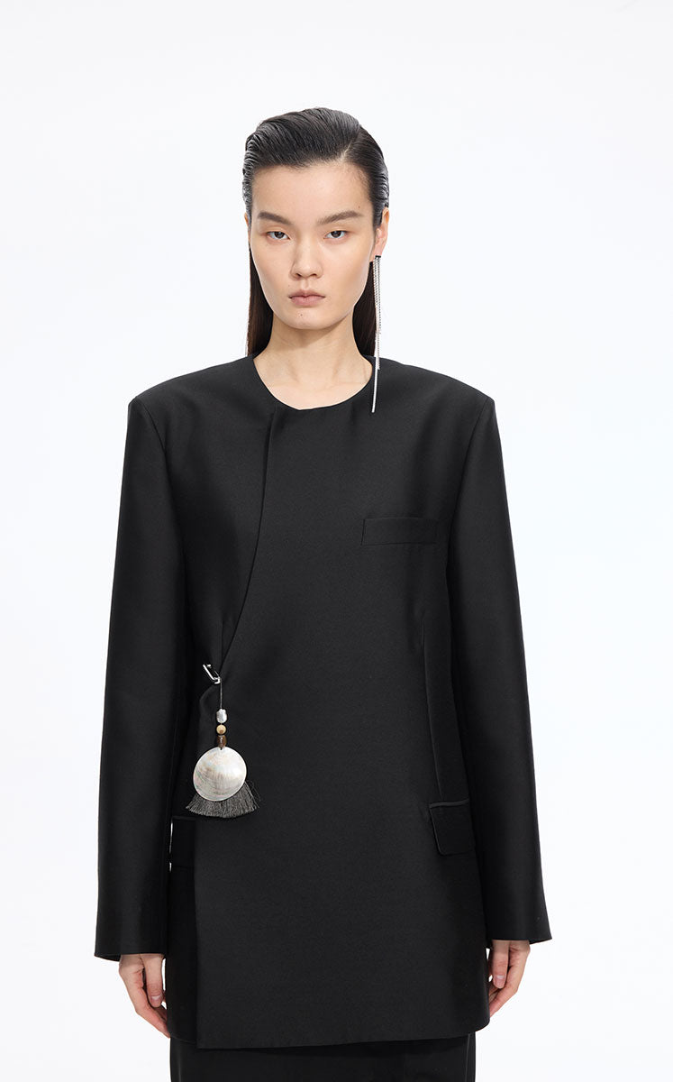 Blazer / JNBY Wool -Silk Blend Relaxed Blazer