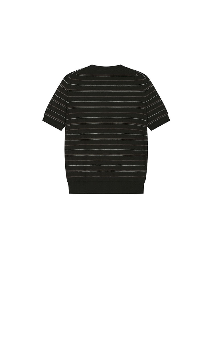 Cardigan / JNBY Cotton Stripe Short Sleeve Knit