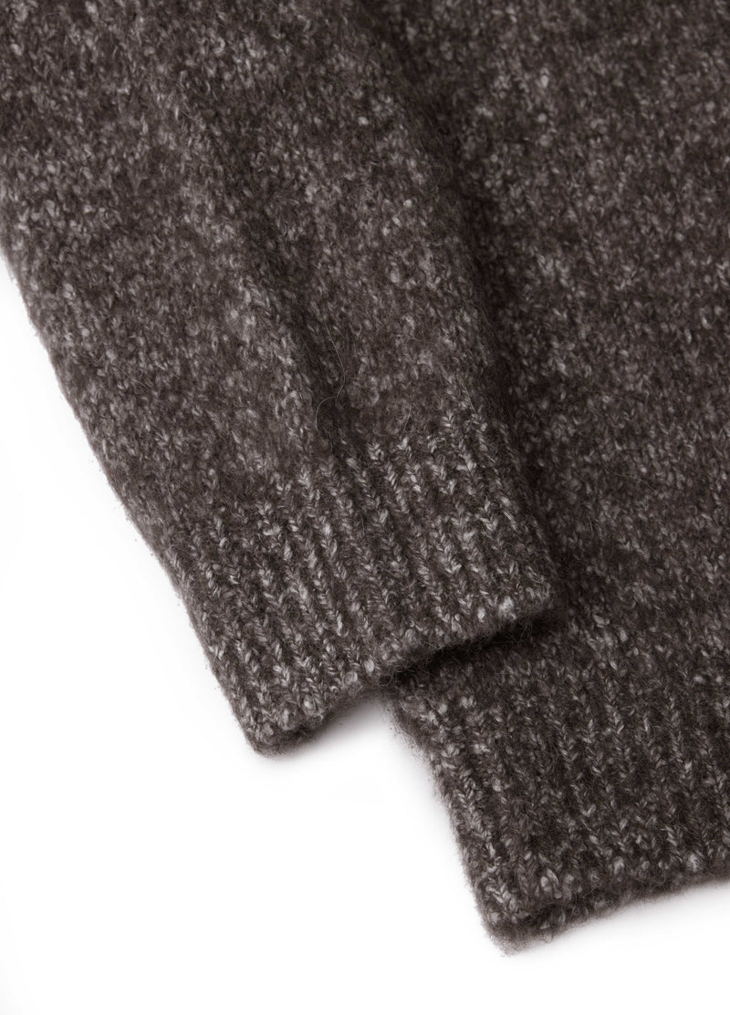 Cardigan / JNBY Alpaca Blend Geometric Knit Heather Grey Brown-1