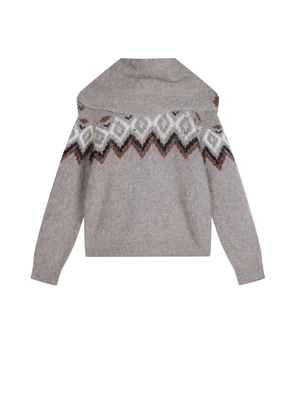 Cardigan / JNBY Alpaca Blend Geometric Knit Light Camel-2