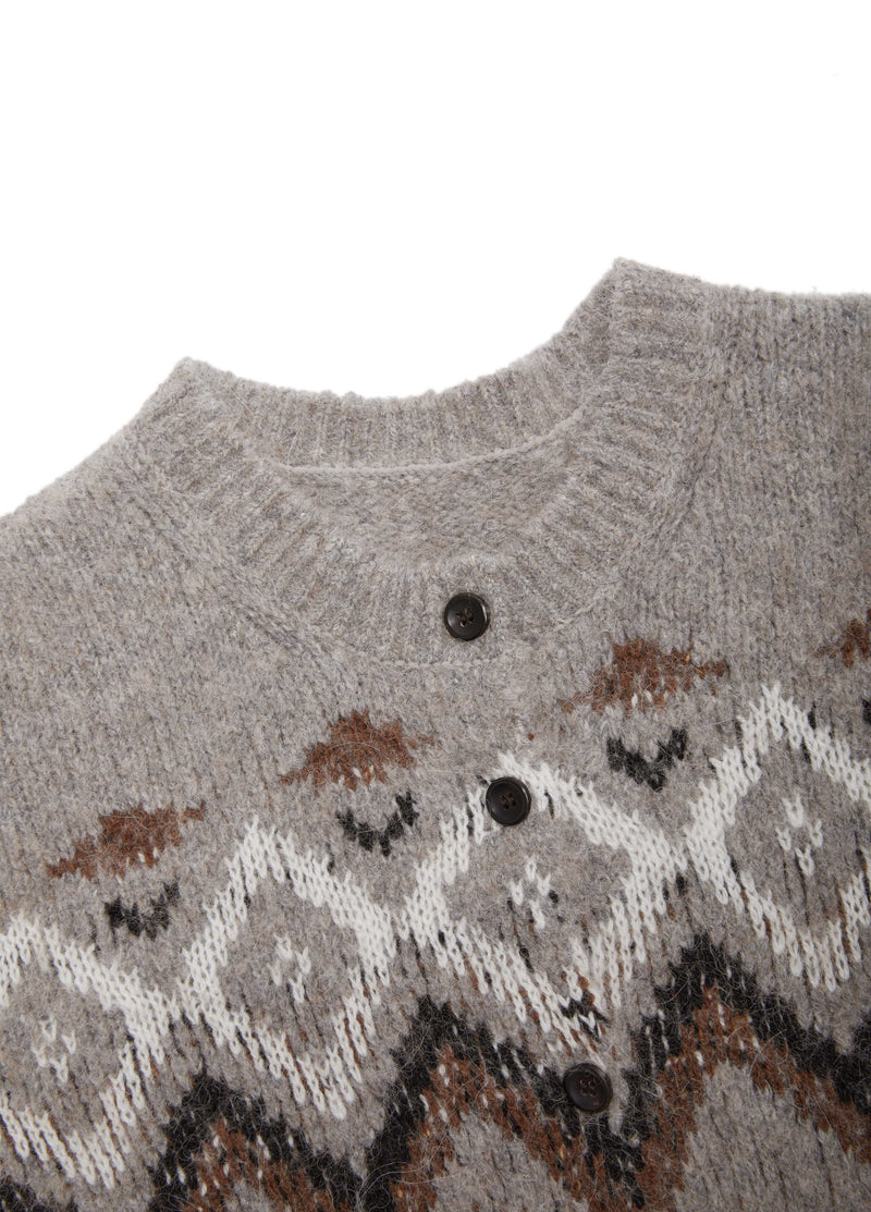Cardigan / JNBY Alpaca Blend Geometric Knit Light Camel-2