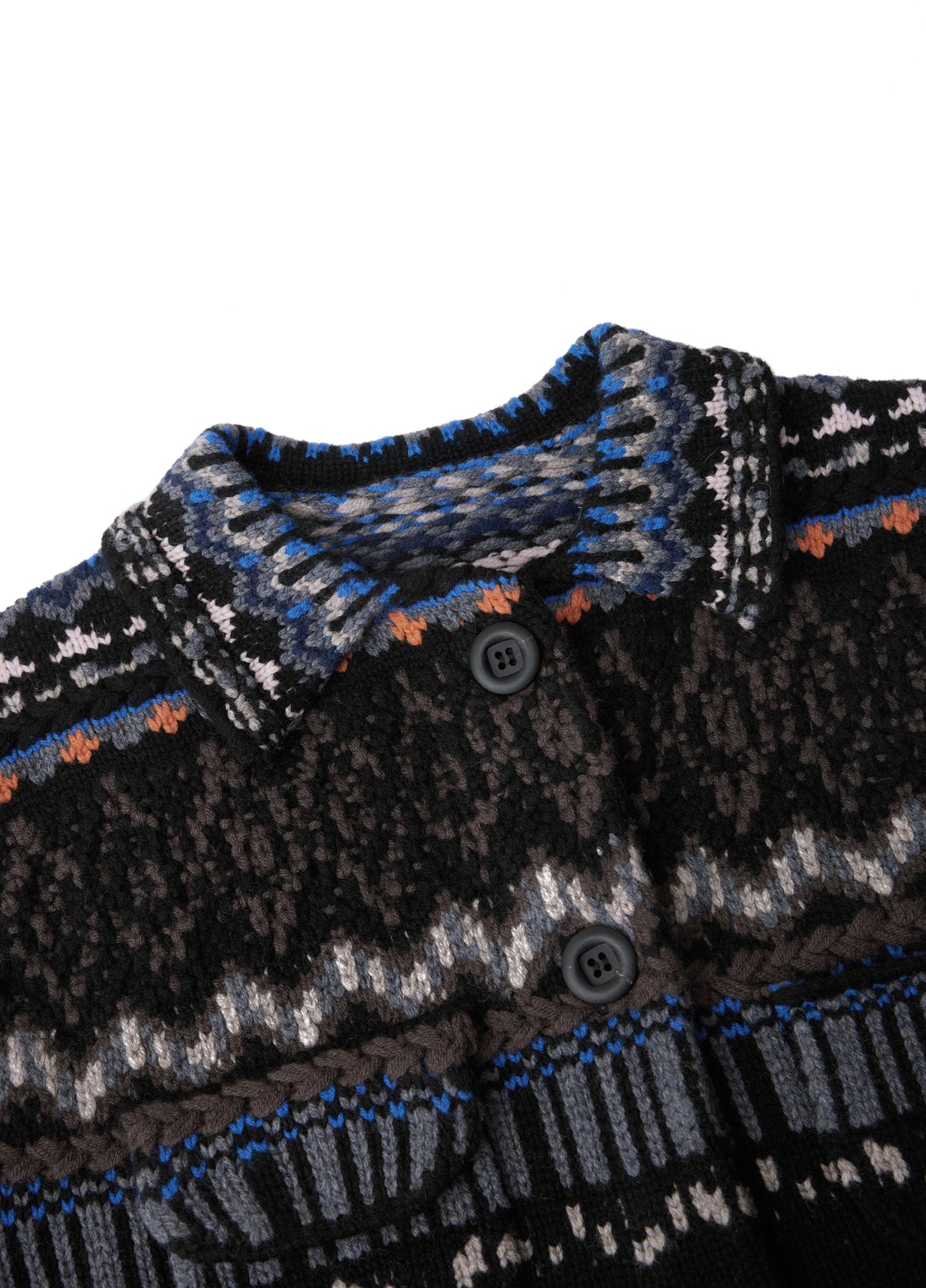 Cardigan / JNBY Merino Wool Jacquard Short Sweater Black Mix-1