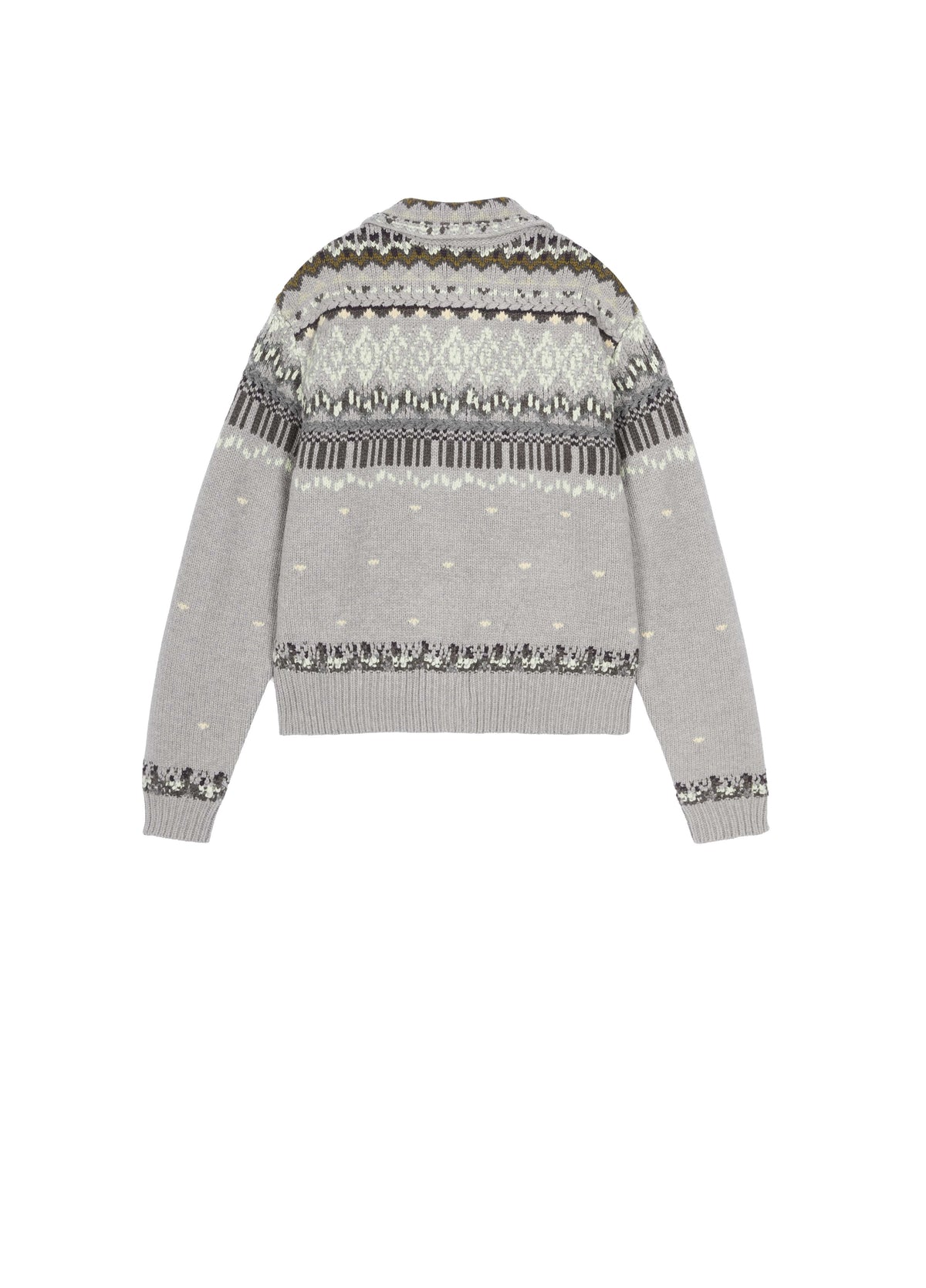 Cardigan / JNBY Merino Wool Jacquard Short Sweater Grey Mix-2