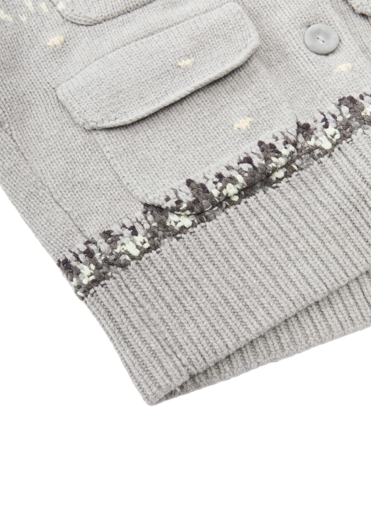 Cardigan / JNBY Merino Wool Jacquard Short Sweater Grey Mix-2