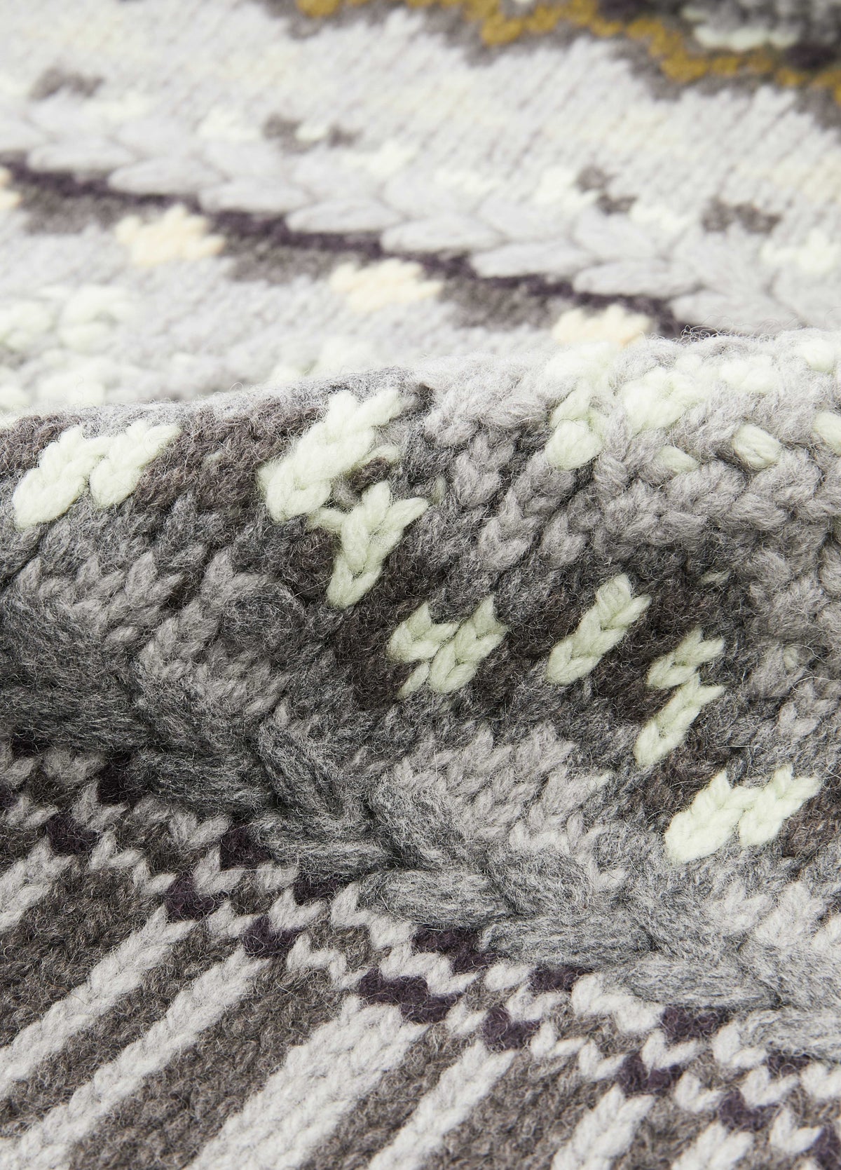 Cardigan / JNBY Merino Wool Jacquard Short Sweater Grey Mix-2