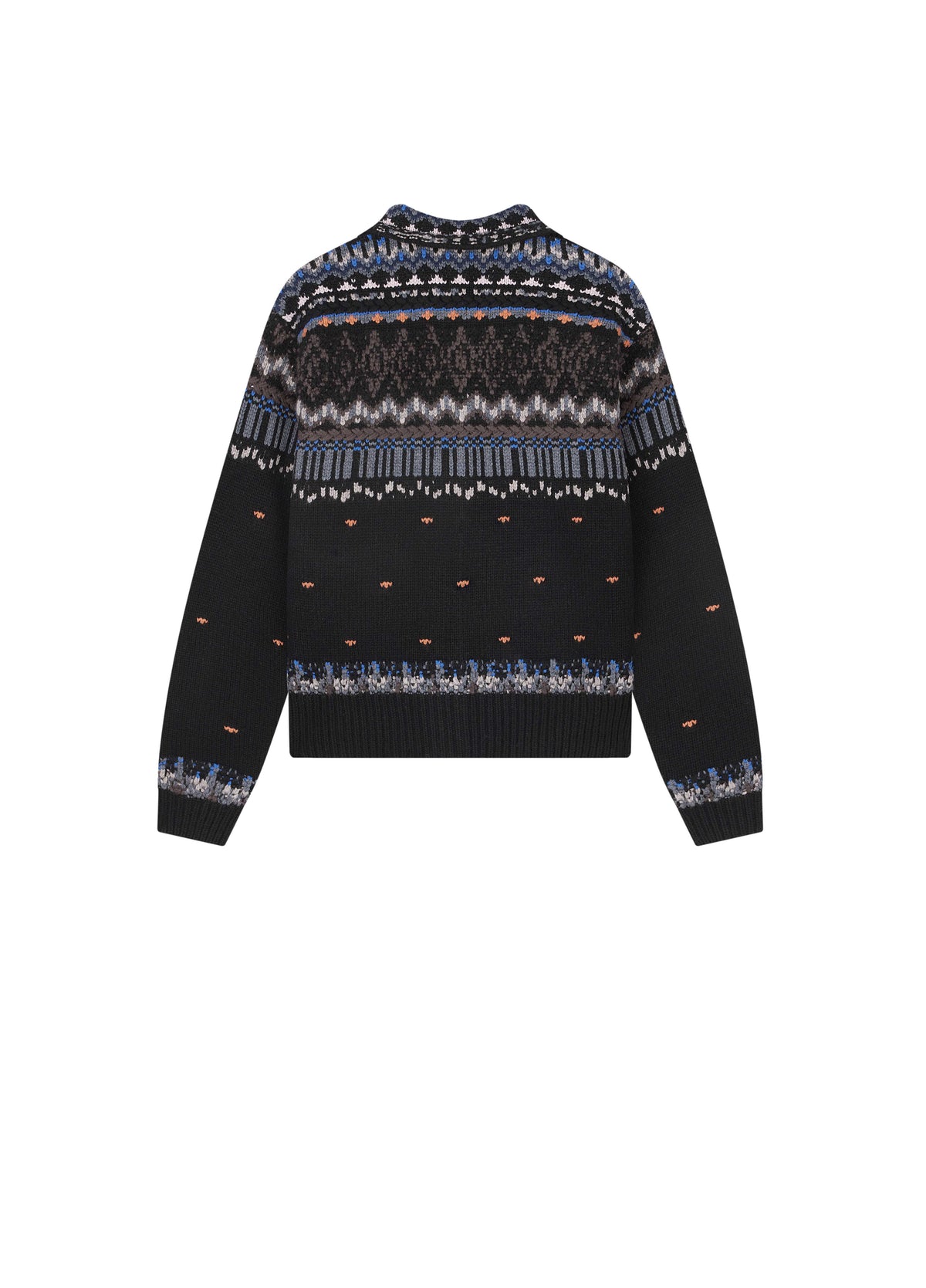 Cardigan / JNBY Merino Wool Jacquard Short Sweater Black Mix-1