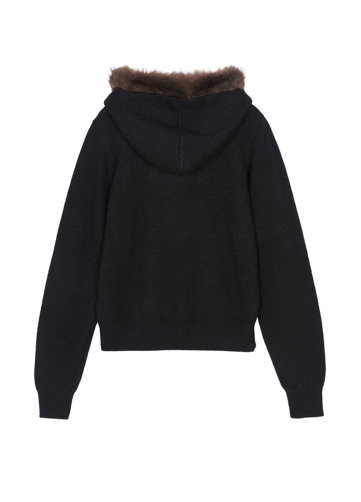 Cardigan / JNBY Wool Hooded Cropped Sweater Black-1