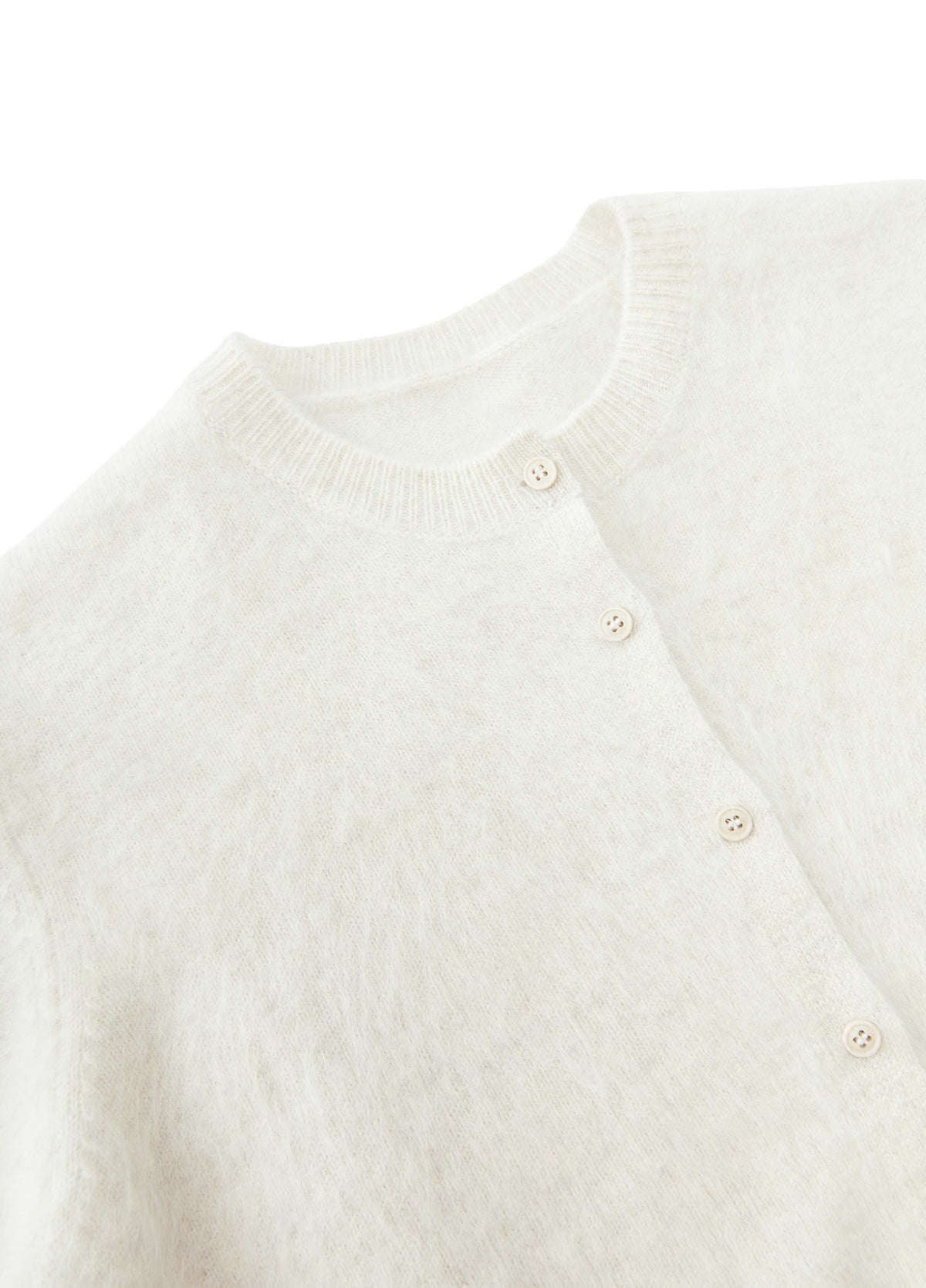 Cardigan / JNBY Yak Wool Blend Cropped Open Front Sweater Rice white-1