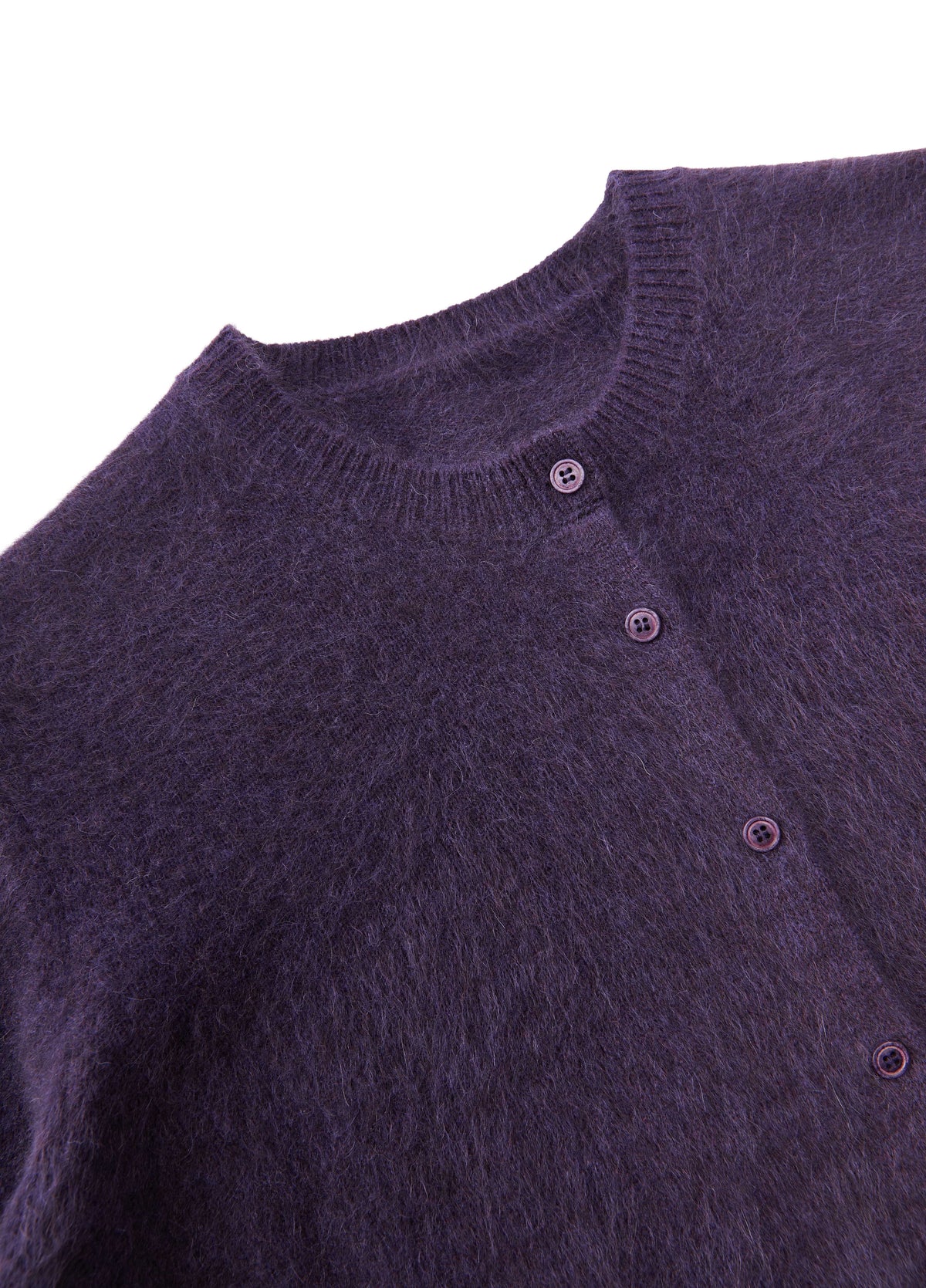 Cardigan / JNBY Yak Wool Blend Cropped Open Front Sweater eggplant purple-2