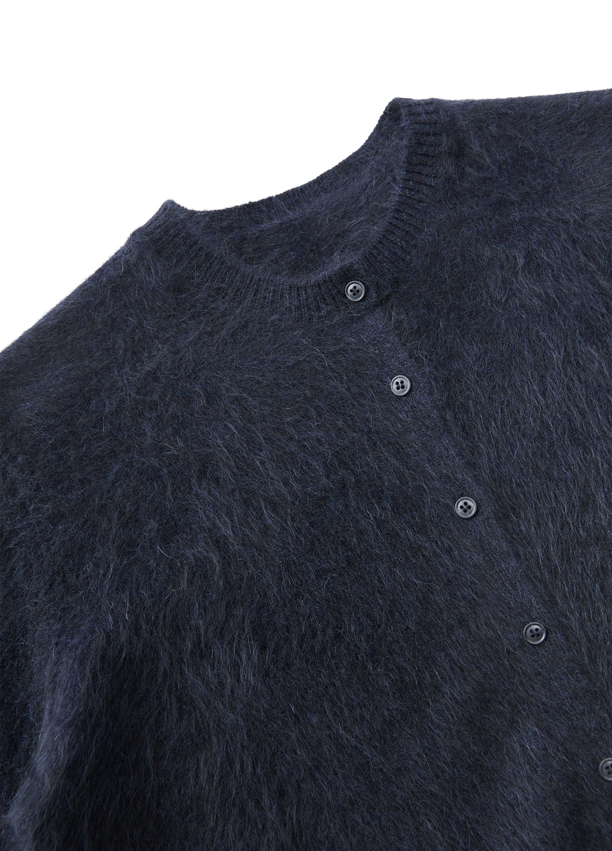 Cardigan / JNBY Yak Wool Blend Cropped Open Front Sweater black navy blue-3