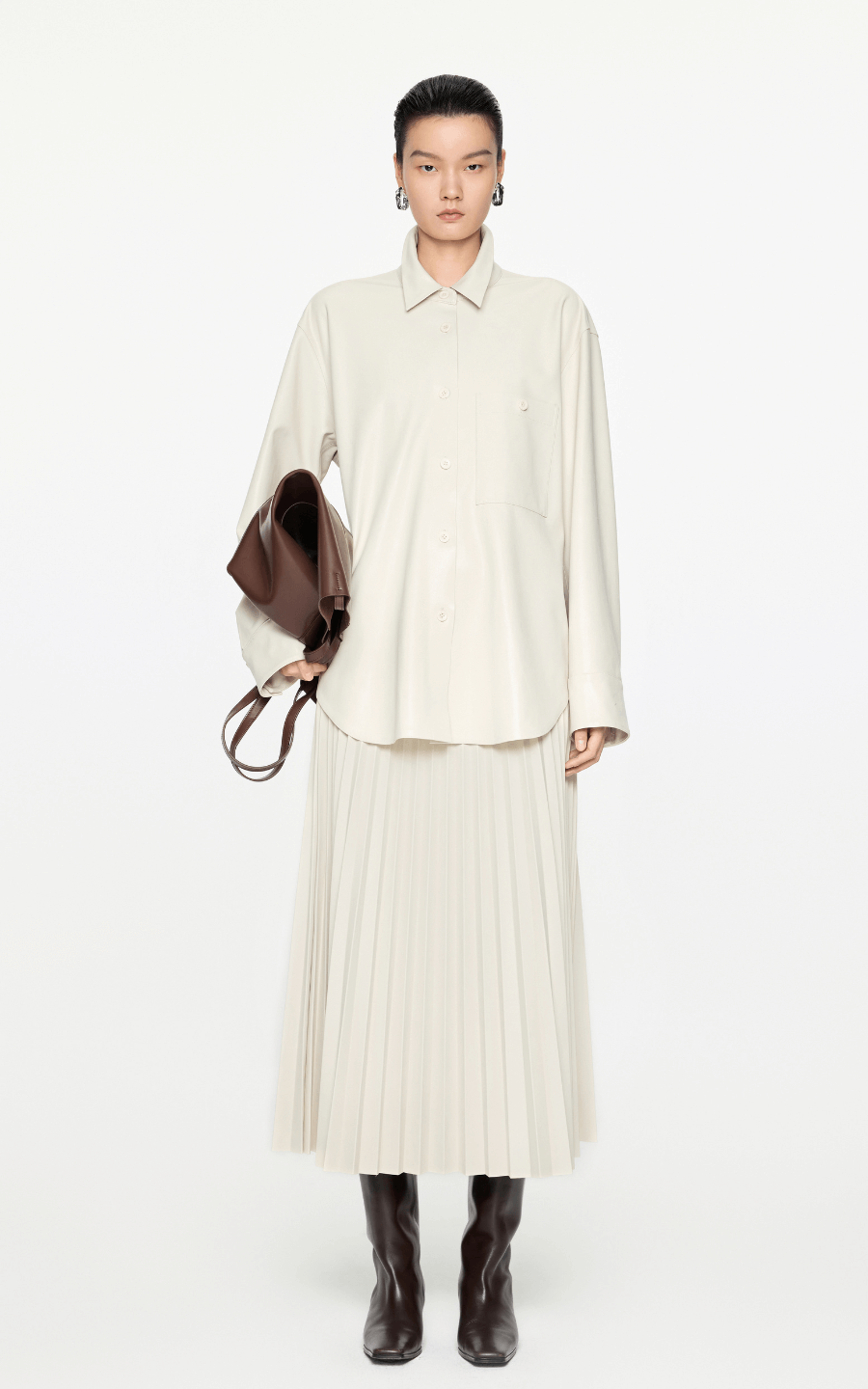 Coat / JNBY H-Type Drop Shoulder Jacket White