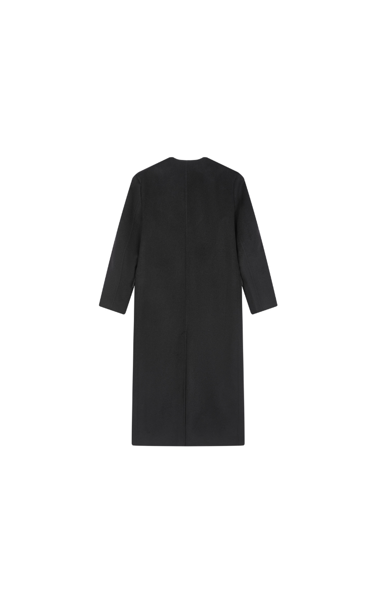 Coat / JNBY V-neck Wool-Cashmere Long Overcoat
