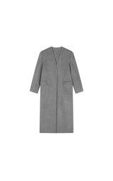 Coat / JNBY V-neck Wool-Cashmere Long Overcoat
