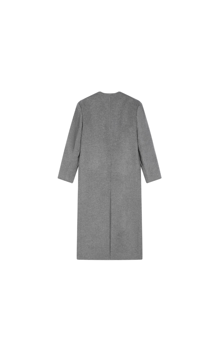 Coat / JNBY V-neck Wool-Cashmere Long Overcoat