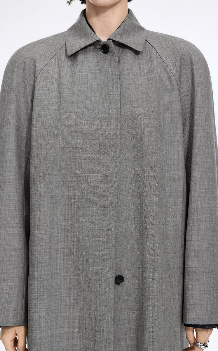 Coat / JNBY Wool Blend Loose A-Line Trench Coat