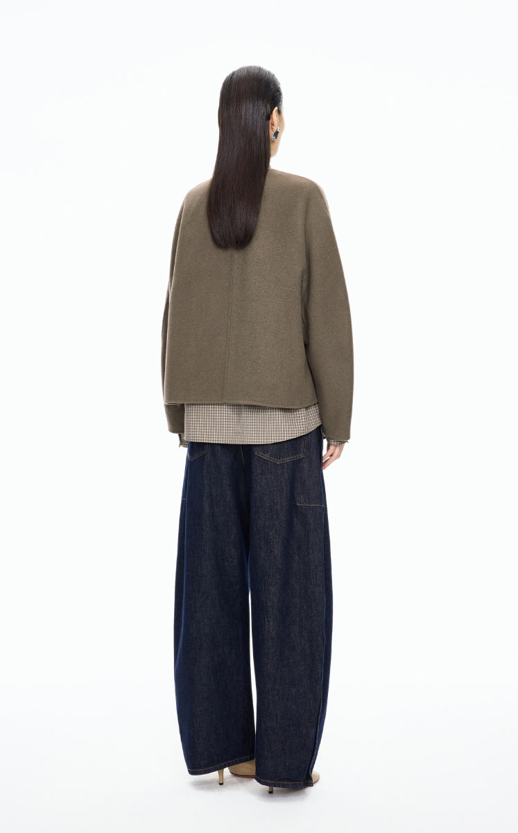 Coat / (ESG)JNBY Collarless Wool Blend Coat