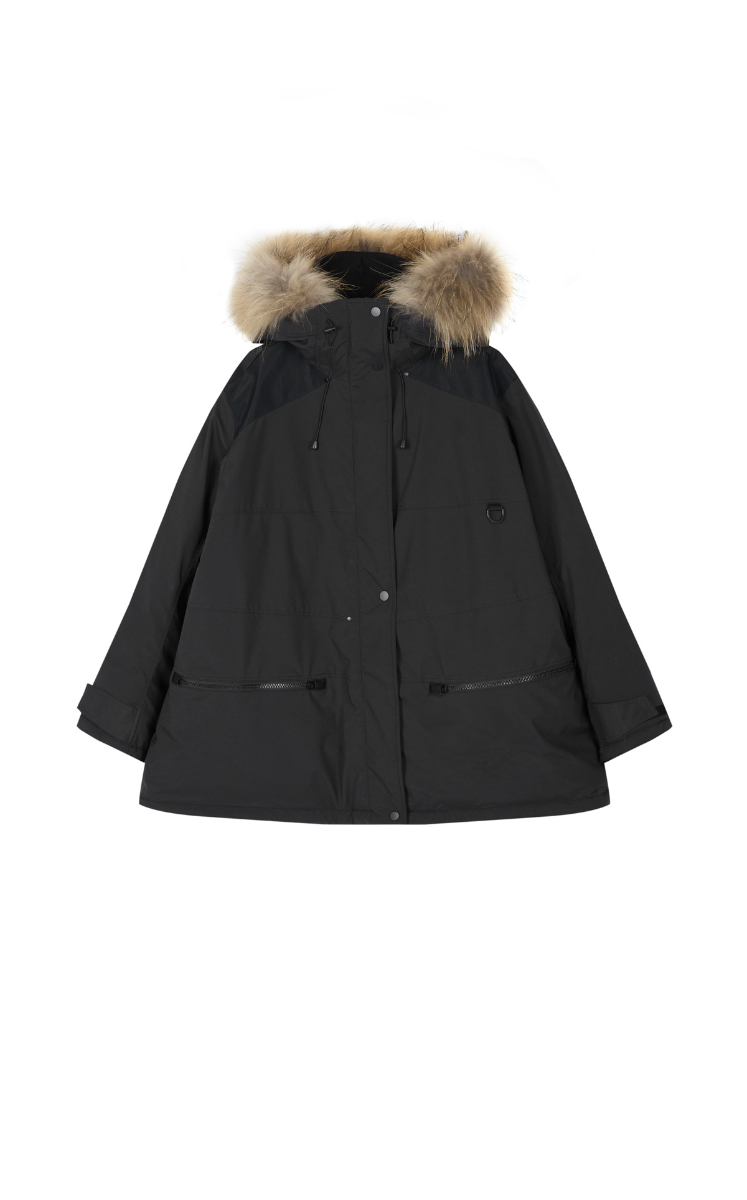 Coat / (Extreme Cold Weather) JNBY Water-Repellent A-Line Down Coat Black