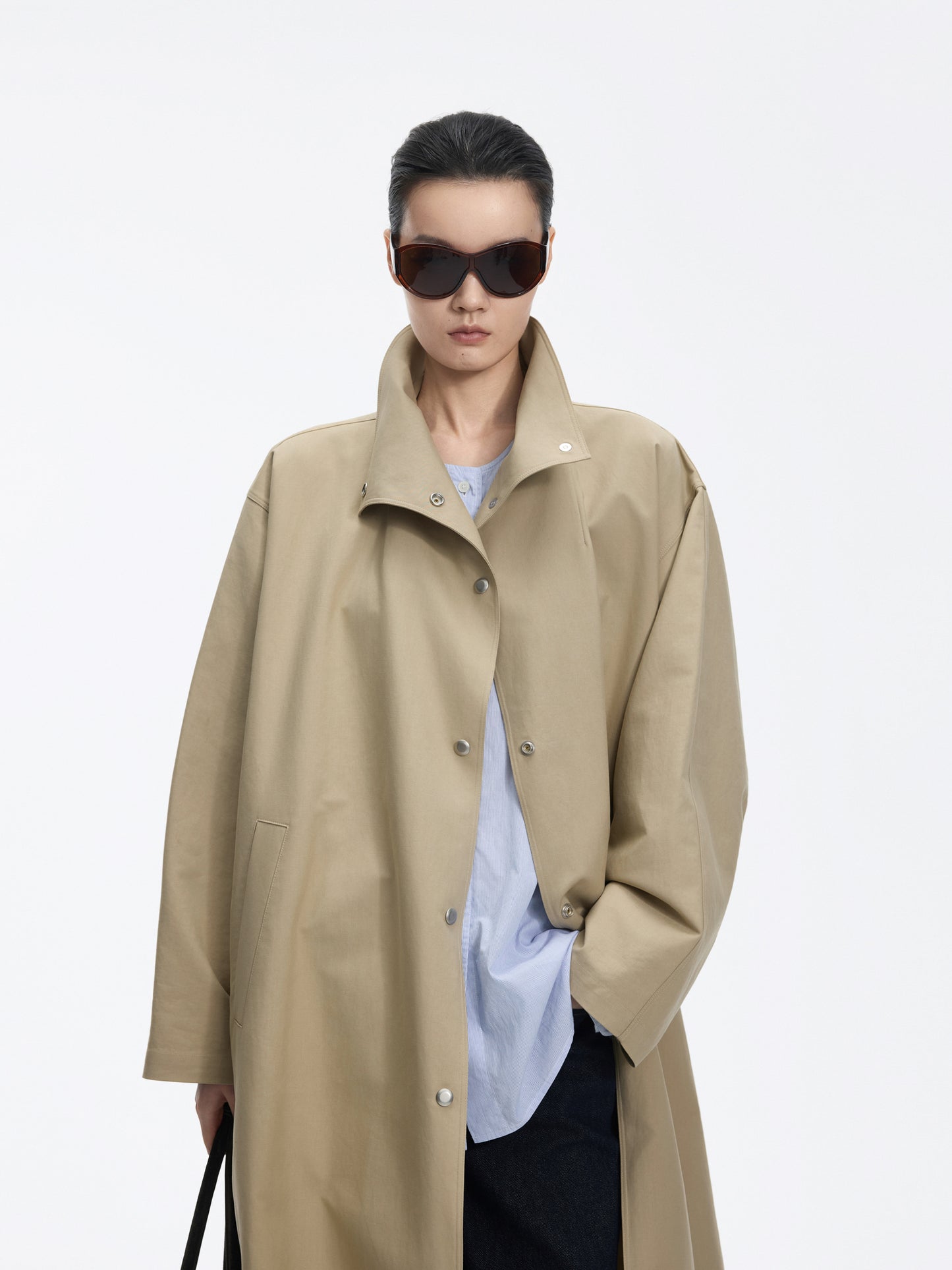 Coat / JNBY Cotton Oversized A-Line Trench Coat